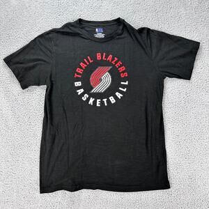 Portland Trail Blazers Shirt Short Sleeve Black Red Men’s XL NBA Graphic Print